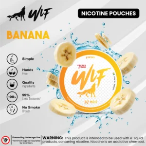 WLF Banana 16mg Snus – Slim Banana Flavored Nicotine Pouches (20 Portions, Extra Strong, 16mg Nicotine) – Fast Delivery in UAE